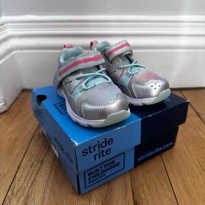 Stride Rite Toddler Sneakers | New in Box | Silver Pink Blue - 7XW